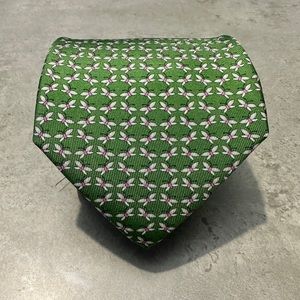 Salvatore Ferragamo 60” Men’s Neck Tie - Green Butterfly